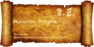 Nyisztor Efraim névjegykártya